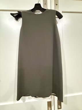 Theory Sleeveless Charcoal Shift Mini Dress